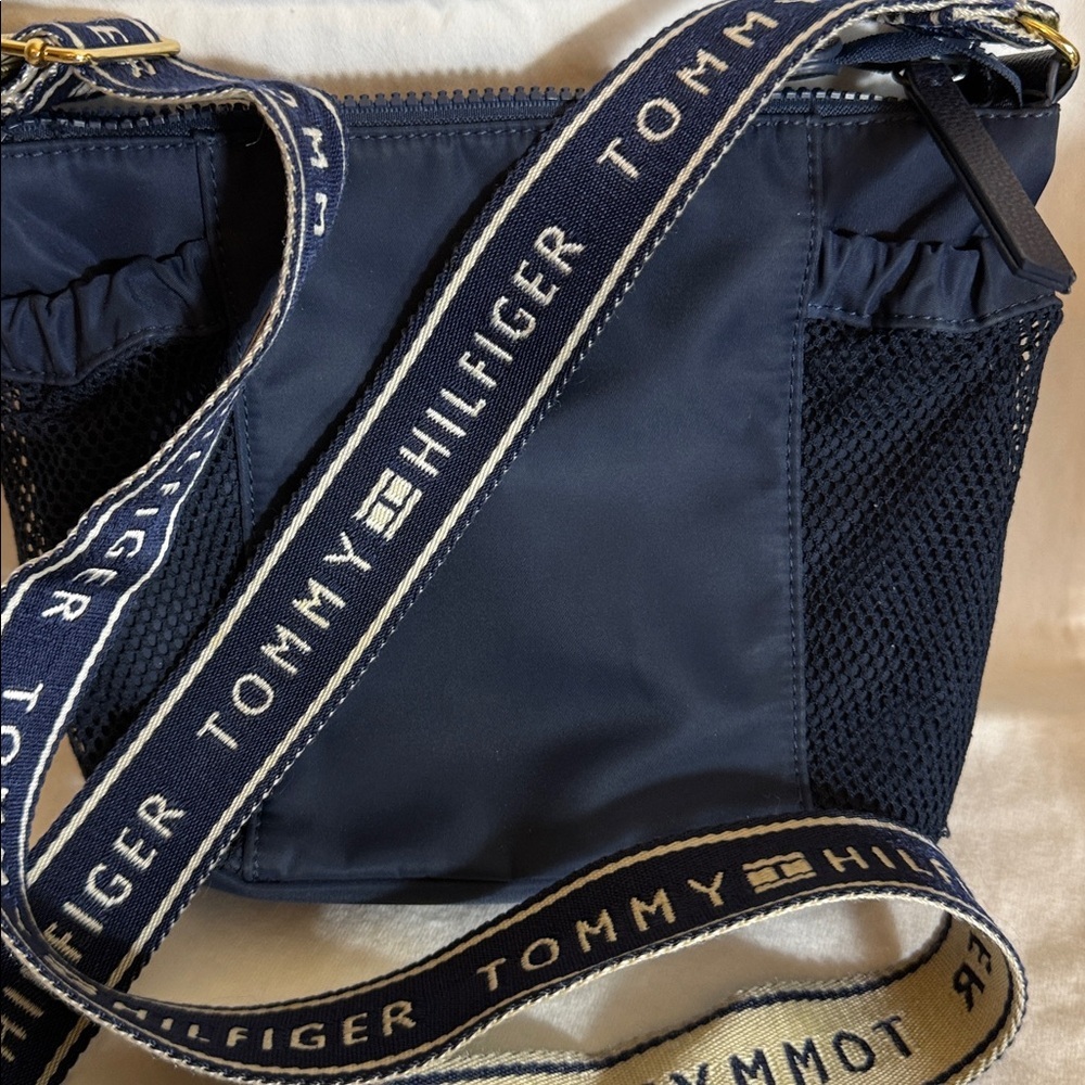 Tommy Hilfiger Navy Nylon Crossbody Bag Guitar Strap